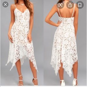Lulu’s One Wish White Lace Dress